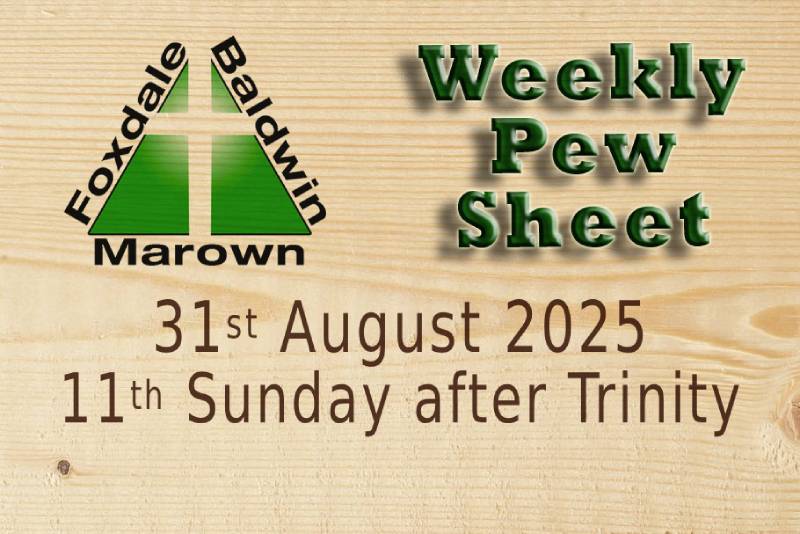 Weekly Pew sheet 31-08-25
