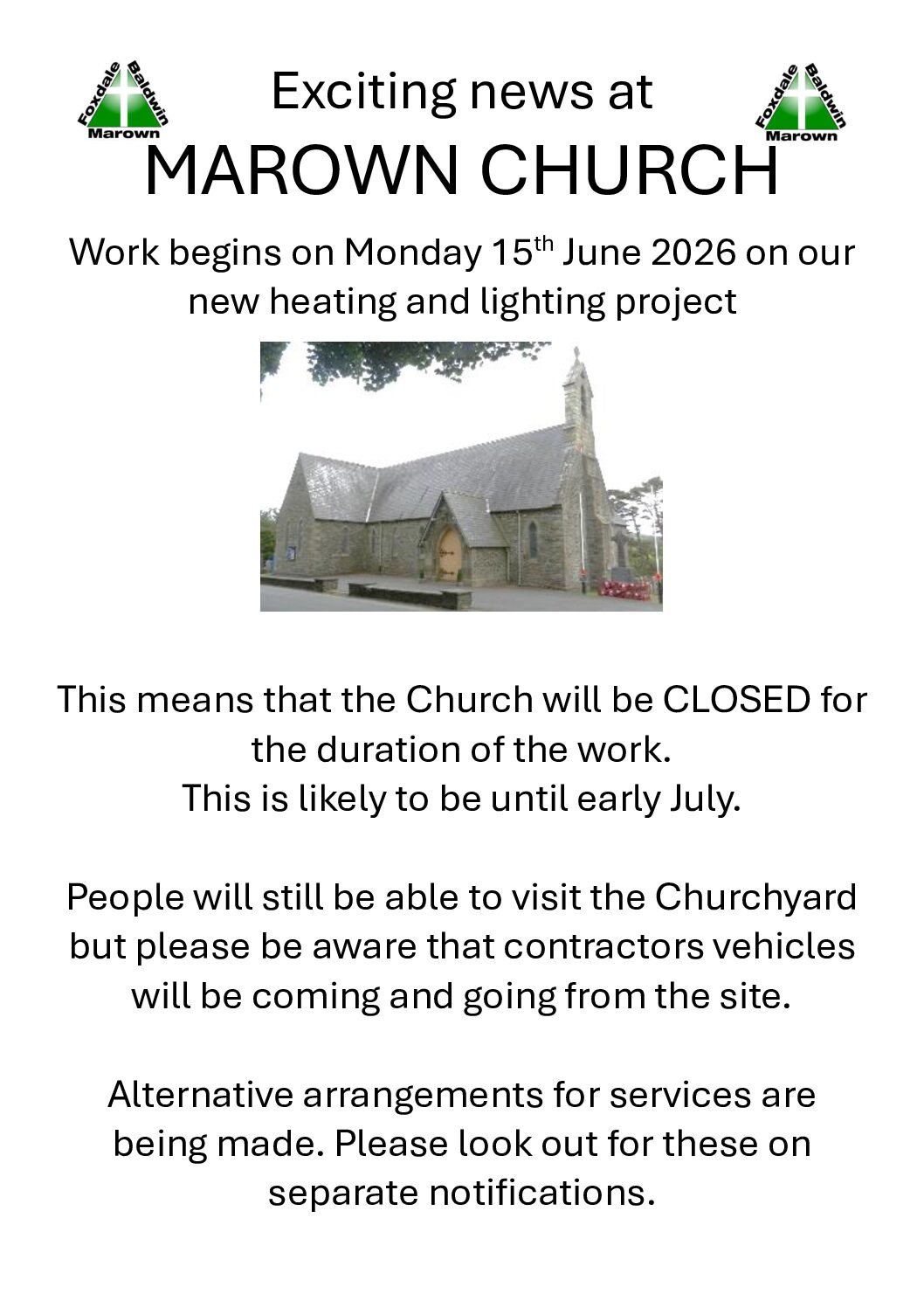 Temporary Church Closure